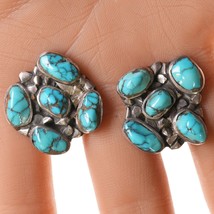 Vintage Navajo sterling and turquoise cluster cufflinks - £184.97 GBP