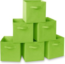 Casafield Set Of 6 Collapsible Fabric Cube Storage Bins, Lime Green - 11&quot; - £26.22 GBP