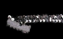 7/8&quot; wide Silver Stretch Sequin Trim Sequined Stretchy Trim BTY M217.19 - £2.37 GBP