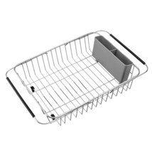 Expandable Dish Drying Rack With Grey Cutlery Utensil Holder, Kitchen In Sink, O - £34.60 GBP