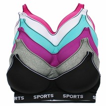 Women&#39;s Supportive Molded Cup Athleisure Sports Bra (6 piece pack)  S315 - £25.13 GBP