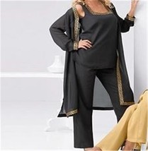 Mother of Bride Groom Women&#39;s Wedding Guest Church 3PC duster pantsuit p... - $108.89