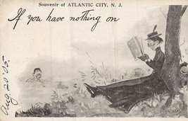 Atlantic City~If You Have Nothing ON-OLD MAID-MAN Skinny DIPPING~1905 Postcard - £8.51 GBP