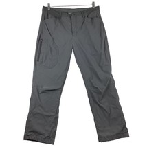 Eddie Bauer Fleece Lined Tech Pants Men&#39;s 36&quot; x 28.5&quot; Gray Outdoors Hiking Warm - £24.49 GBP