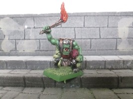 orc raider with torch and pig limited release warhammer fantasy painted  - £40.59 GBP