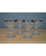 4 Fostoria Wedding Ring Champagne Tall Sherbet glasses Platinum rim cock... - £24.12 GBP