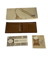 SWANK Wallet Leather Bi Fold Brown Billfold With Box Vintage FLAWS - $17.99