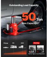 Air Hydraulic Bottle Jack, 50 Ton (110231.5 lbs) Capacity, 10.4-16.1 Inc... - $252.16 CAD