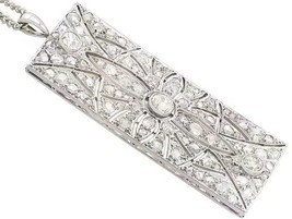 Woman&#39;s Engagement Pendant/Old European Cut CZ Diamond Pendant/Antique V... - £118.52 GBP