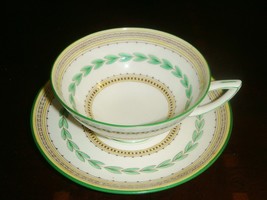 Mid Century Ashbourne - Mintons England, cup and saucer Green Laurel Ring [80D] - £57.40 GBP