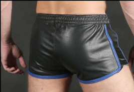 Genuine Black Leather Men&#39;s Soft Classic Retro Gym/Running boxer style S... - $88.98 CAD