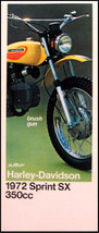 1972 Harley-Davidson ORIGINAL Sprint SX 350 Brochure 72 Motorcycles - $20.79