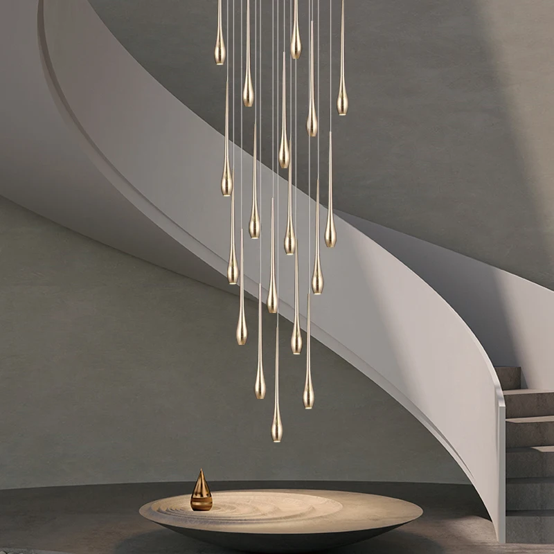 Andelier minimal design luxury living room lamp restaurant kitchen chandelier led stair thumb200