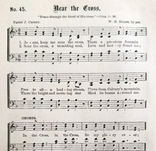 1883 Gospel Hymn Near The Cross Sheet Music Victorian Religious Church A... - £11.87 GBP