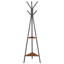 Coat Rack Freestanding, Coat Hanger Stand, Hall Tree With 2 Shelves, For Clothes - £51.95 GBP