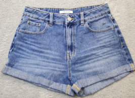 PacSun Mom Short Women Sz 27 Blue Denim Regular Fit Pockets High Rise Flat Front - £17.51 GBP