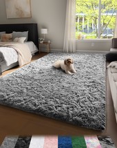 Ophanie Upgrade 4X6 Rugs For Bedroom, Grey, Fluffy Shaggy Soft Area Rug,... - $34.92