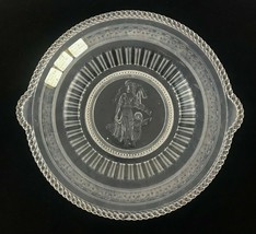 Antique 1880s EAPG Pattern Glass Cupid &amp; Venus Bread Plate Richards Hartley AsIs - £24.26 GBP