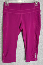 Athleta Leggings Size XS Capri Crop Pink Purple Women&#39;s Reflective - £10.47 GBP