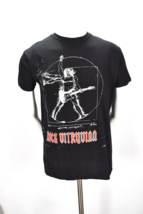 Rock Vitruvian Guitar Da Vinci Man T Shirt Adult Large Black Cotton Zeus - €19,91 EUR