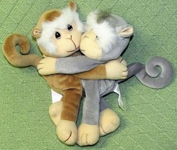 Precious Moments Hugging Monkey Set Gray Brown Tender Tails Limited Edition 1998 - £9.40 GBP