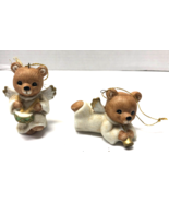 Homco Set of 2 Porcelain Angel Bears In Flight Christmas Ornaments - €8,59 EUR