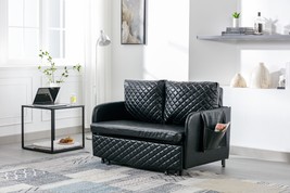Convertible Sleeper Sofa Bed, Modern Velvet Loveseat Couch with Pull Out Bed - B - £343.66 GBP