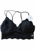 Tranquil &amp; True Womens Black Lace Bralette Double Strap Padded Bra Size XL - $17.93 CAD