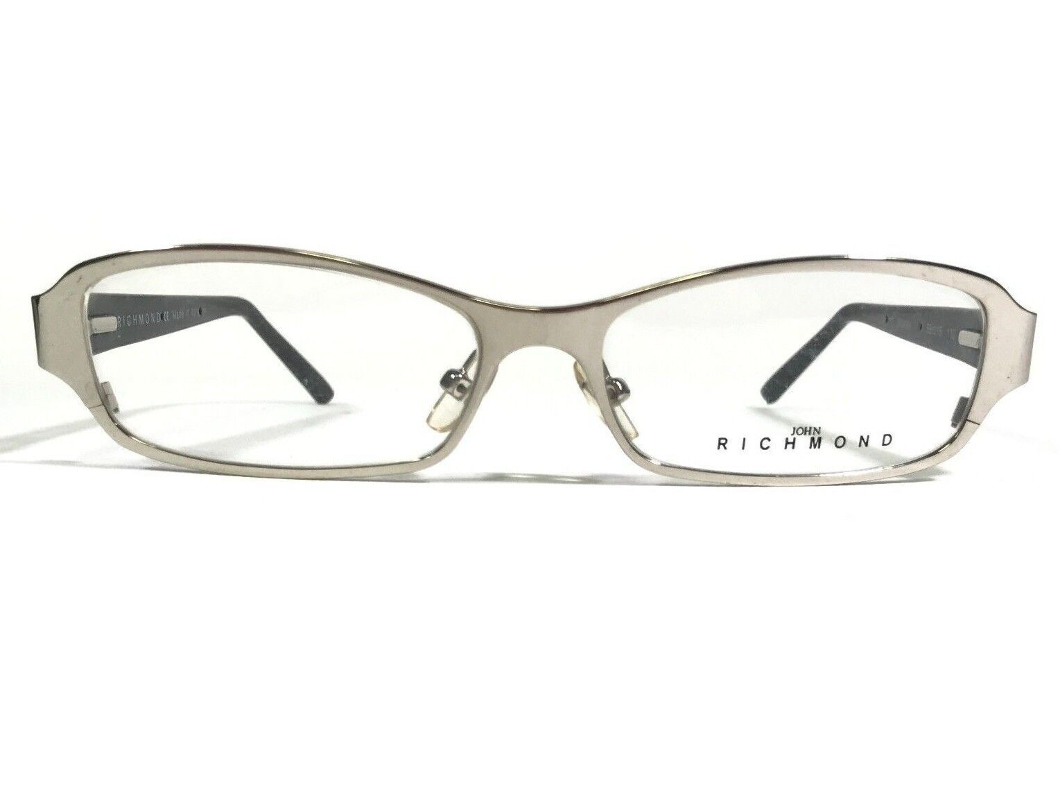 John Richmond JR04301 Eyeglasses Frames Black Silver Rectangular 53-15-130 - $65.57