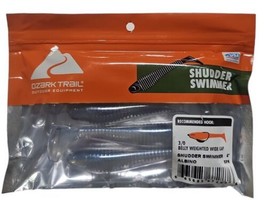 Ozark Trail 4&quot; Albino Shudder Swimmer, 5pc Swimmer Fishing Baits  - £5.48 GBP