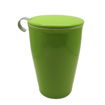 Tea Forte Infuser Cup Green Loose Tea Leaf Basket Lid Steeping Ceramic - £10.15 GBP
