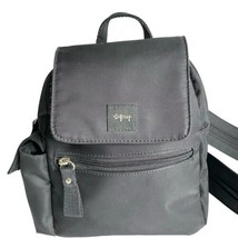 Esprit Backpack Small 8x8 Black Nylon Pockets Zipper Strap Vtg 90’s Y2K - £23.45 GBP