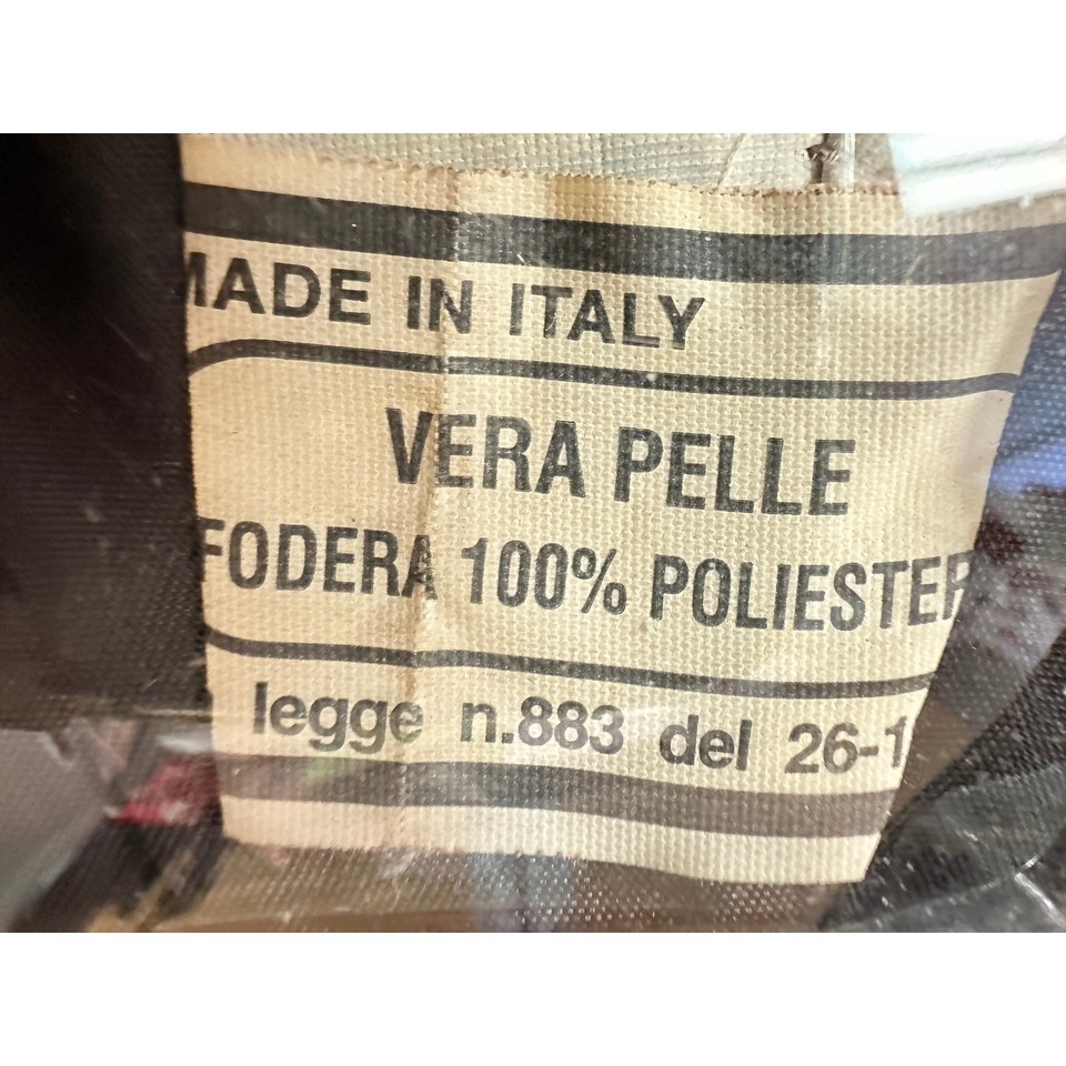 VTG Vera Pelle Italian Leather Jacket Cognac Brown Distressed Notch Collar Sz M Item image 8