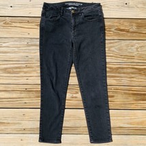 American Eagle Hi-Rise Jegging Crop Stretch Super  Black Jeans Size 6L - $18.02
