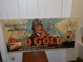 Vintage Old Gold Pilot Cigarettes Cloth Banner Sign - $16,408.22 MXN