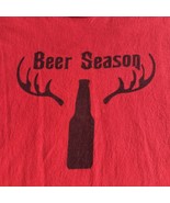 Beer Season Red T-Shirt Tee Mens Gift Sz L - $308.21 MXN