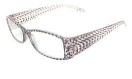 G429 Clear &amp; Multicoloured Pattern +3.0 Reading Glasses - Fashion - £11.83 GBP