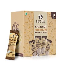 Bevzilla Instant Coffee Powder - 48 Sachets (Hazelnut)| Hot &amp; Cold Coffee - £18.03 GBP