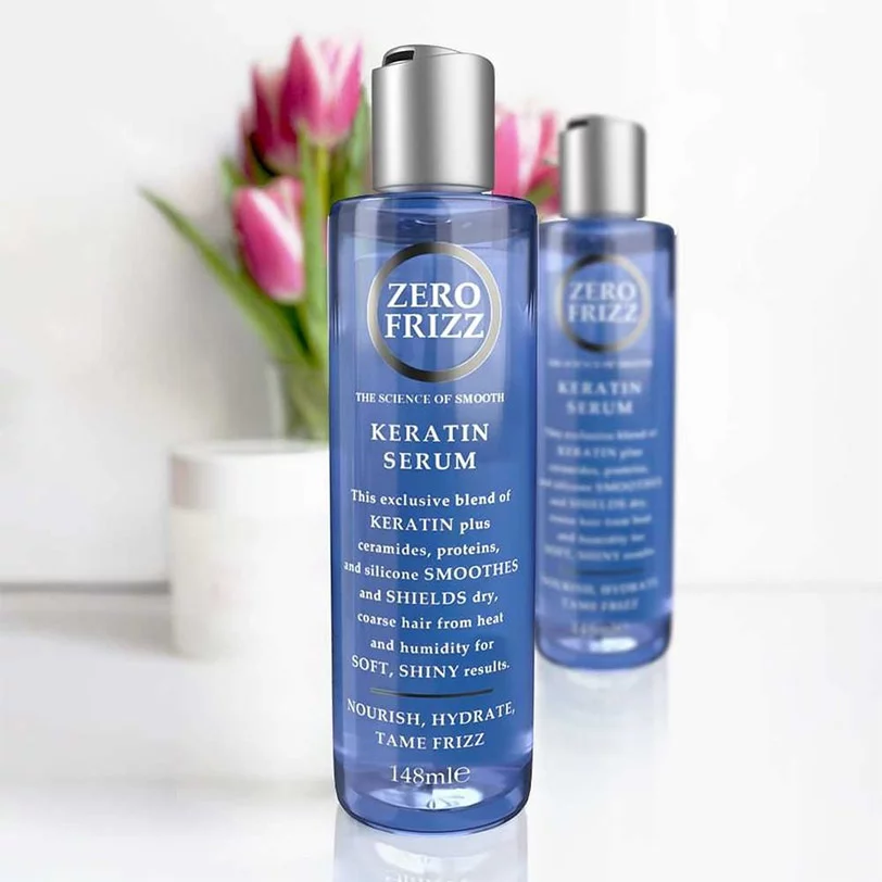 3 BOTTLES Zero Frizz Keratin Corrective Hair Serum - 148 ml /// FAST SHI... - $150.92 CAD