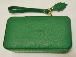 Pandora Green Faux Leather Jewelry Travel Storage Box For Bracelet Rings - £34.33 GBP