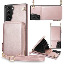For Samsung Galaxy S21 Plus 5G Case Wallet Zipper Leather Case With Card Holder  - £28.73 GBP