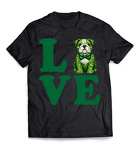 Love English Bulldog T-shirt Funny Dog Shamrock St Patrick&#39;s Day Unisex ... - £14.03 GBP+