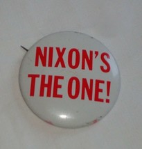 Nixon&#39;s the One! 1968 President Campaign Button Pin - £4.39 GBP