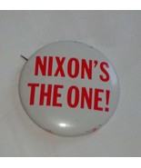 Nixon&#39;s the One! 1968 President Campaign Button Pin - $7.59 CAD