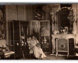 RPPC Interior Typical French Parlor Sitting Room Postcard M20 - $6.88