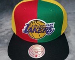 NBA LOS ANGELES LAKERS PINWHEEL MITCHELL &amp; NESS MENS SNAPBACK HAT RED GR... - $28.04