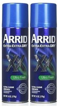 2 Packs Of Arrid Extra Dry Ultra Fresh Aeresol Deodorant Spray 6 oz - £12.44 GBP