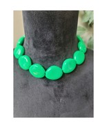 Women&#39;s Green Beaded Necklace With Silver Lobster Clasp Statement Jewelry - $499.69 MXN