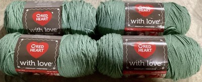 Brand New 4 Skeins Red Heart With Love Premium Yarn  7 oz Sage - $23.57