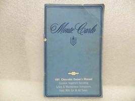 1981 MONTE CARLO Owners Manual 16105 - £13.32 GBP